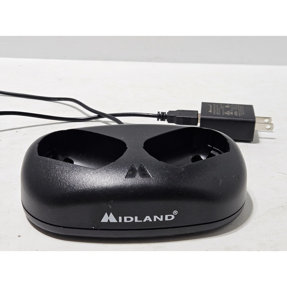Midland 18CVP16 Dual Desktop Charger Base Midland Black With Cords Tested Works